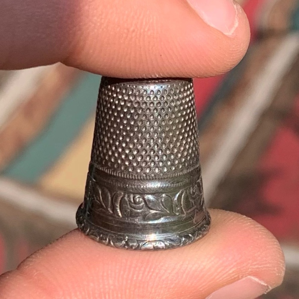 Antique Sterling Silver Thimble Germany Size 4